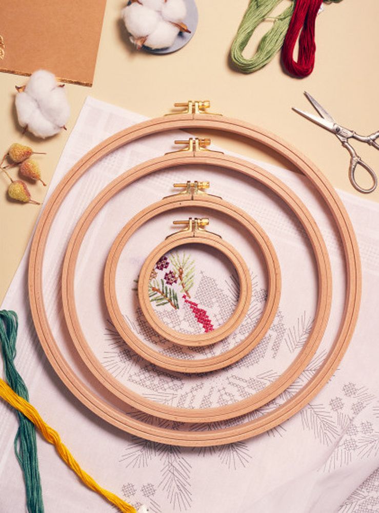 Пяльцы деревянные с винтом, диаметр 13 см, h=24 — картинка 4