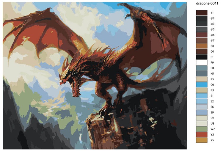 Картина по номерам «Ужасающий дракон на горе 2» — картинка 2