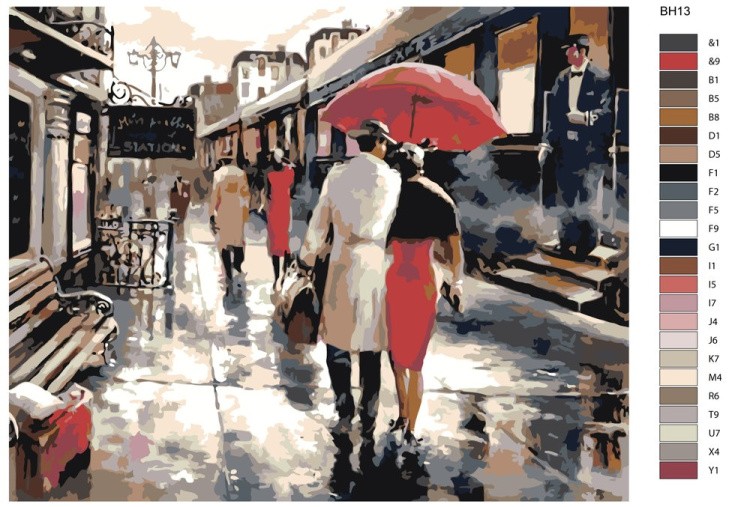 Картина по номерам «Посадка на поезд» — картинка 2