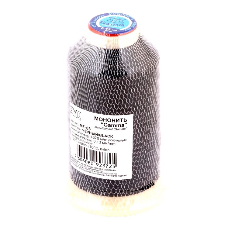 Мононить 0,13 мм, 4570 м, 100% нейлон, цвет черный, Gamma — картинка 2