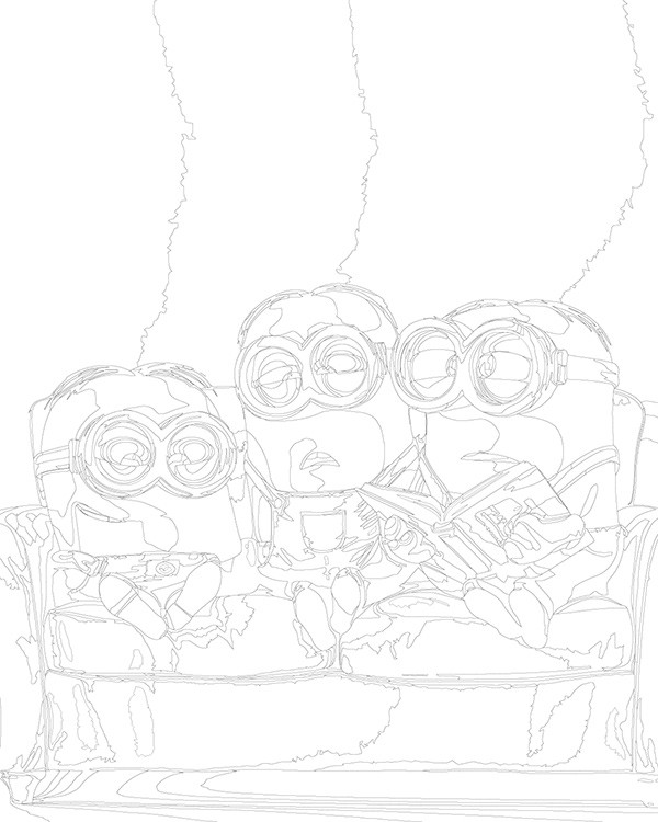 Картина по номерам «Миньоны на диване, мульт Гадкий я 40х50» — картинка 3