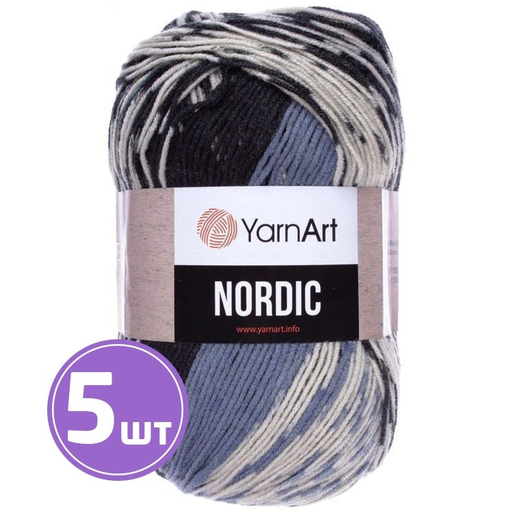 Пряжа YarnArt Nordic (650), мультиколор, 5 шт. по 150 г