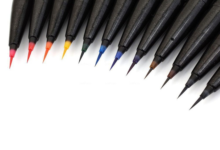 Браш пен Brush Sign Pen Artist, ultra-fine 0,5 - 5 мм, цвет: черный, Pentel — картинка 10