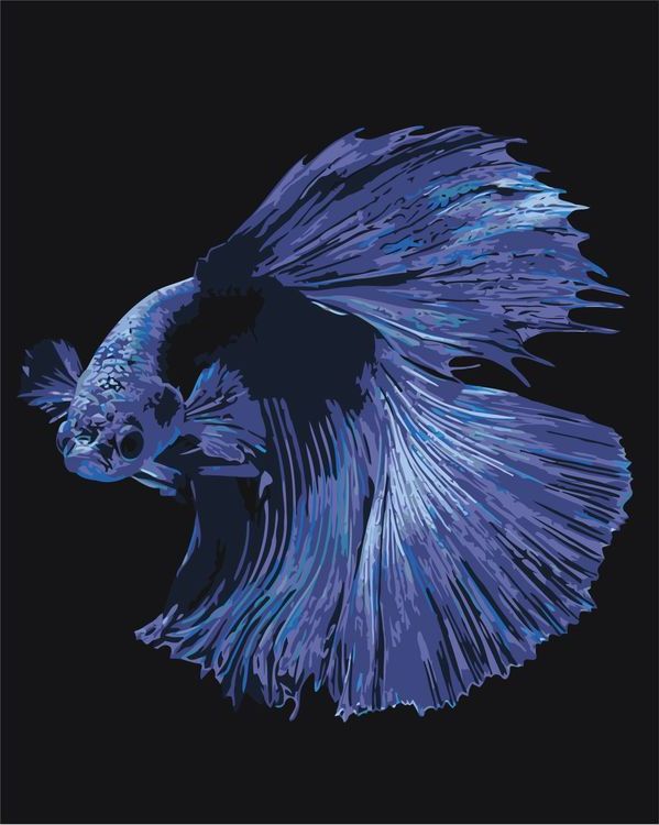 Картина по номерам «Фиолетовая рыбка»
