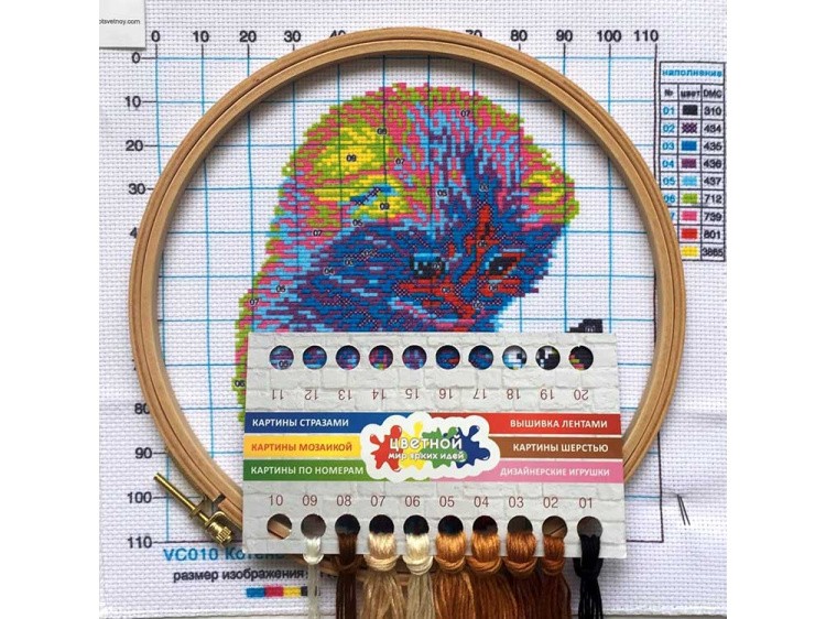 Набор для вышивания «Милый котенок с бабочкой» — картинка 5