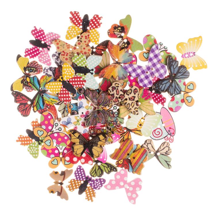 Пуговицы декоративные «Бабочки микс», 25 шт., 2,5-3 см — картинка 2