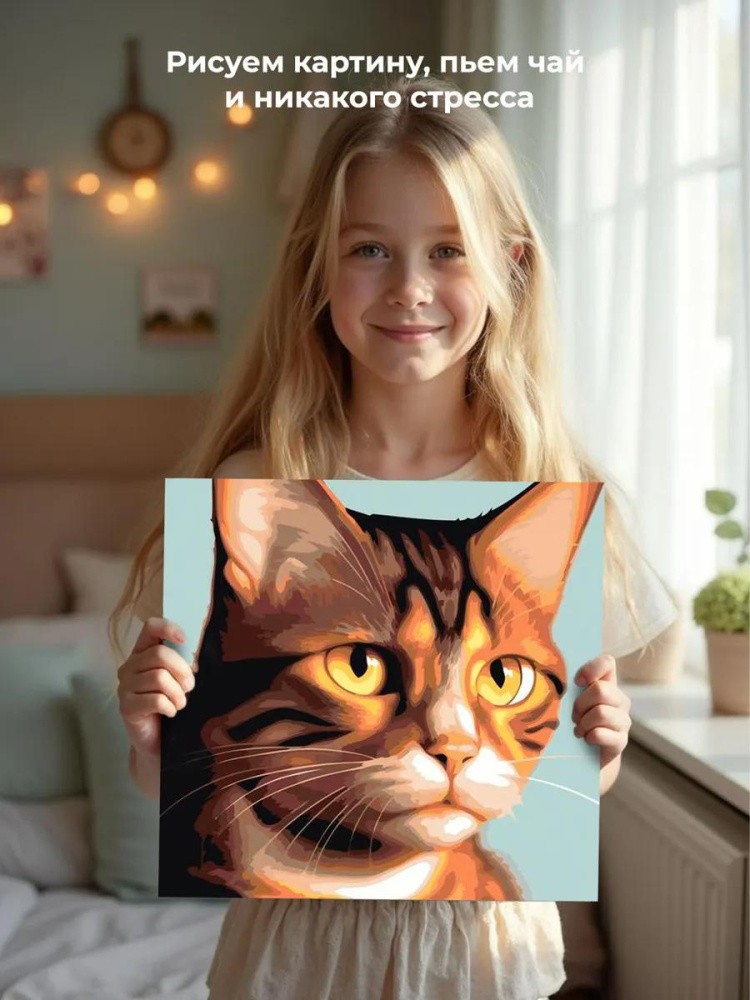 Картина по номерам «Кошачий взгляд» — картинка 7