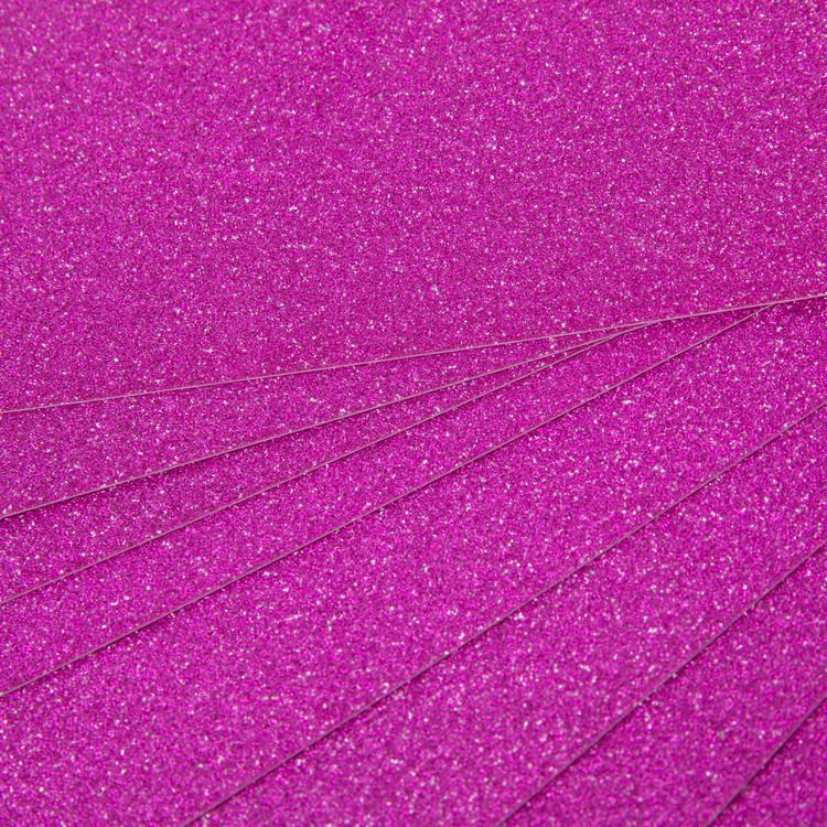 Бумага цветная, глиттерная, 250 г/м2, А4 (21х29,7 см), 10 шт., цвет: фуксия, Vista-Artista — картинка 3