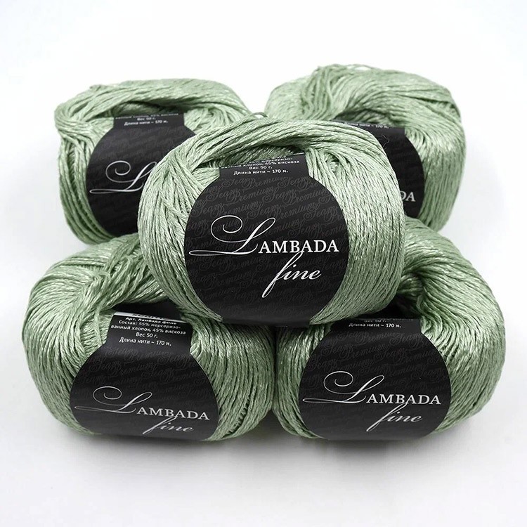 Пряжа SEAM LAMBADA fine (27), зеленое яблоко, 5 шт. по 50 г — картинка 4