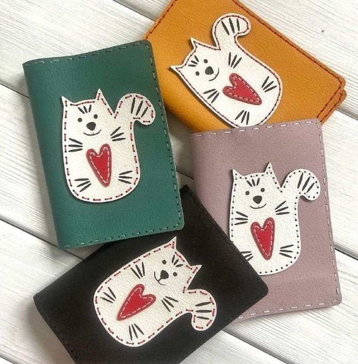 Набор для изготовления обложки для паспорта «Кот сиреневый» — картинка 6