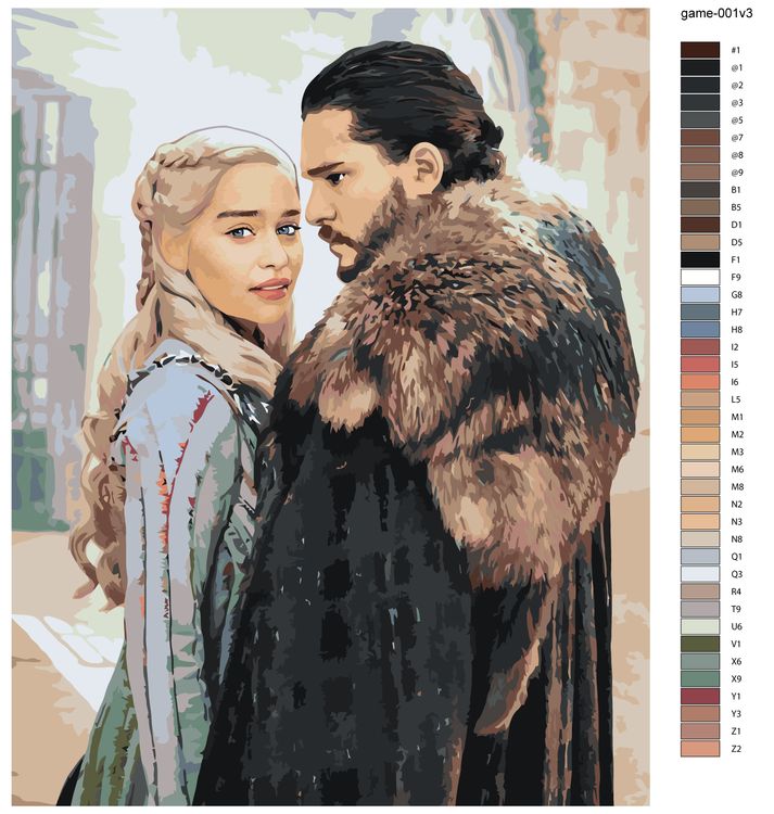 Картина по номерам «Игра престолов: Дейнерис Таргариен и Джон Сноу» — картинка 2