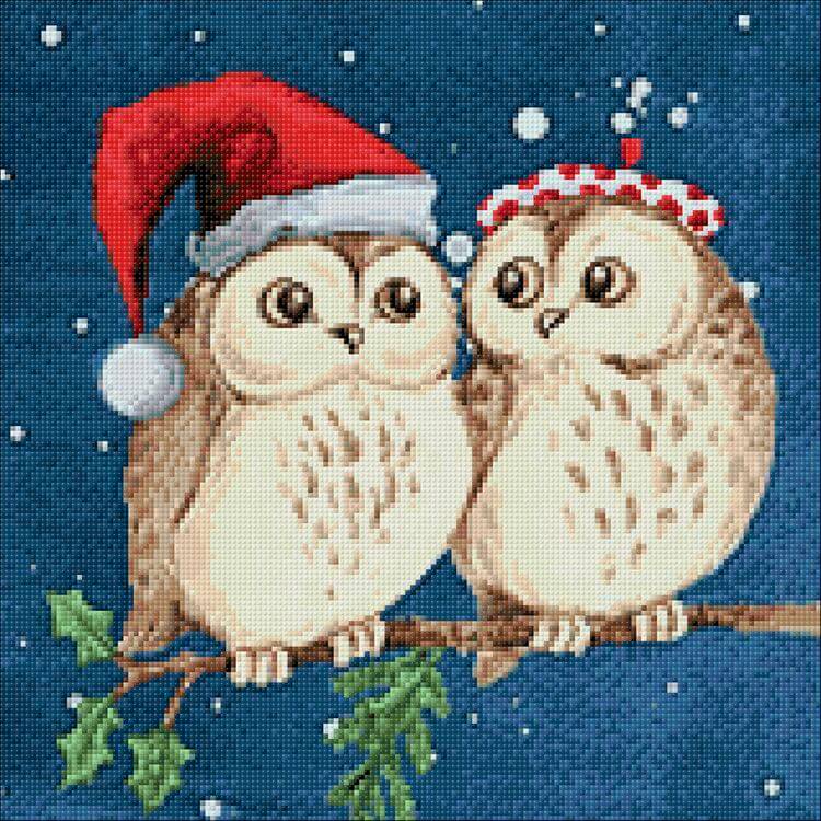 Алмазная вышивка «Совушки на свидании» — картинка 2