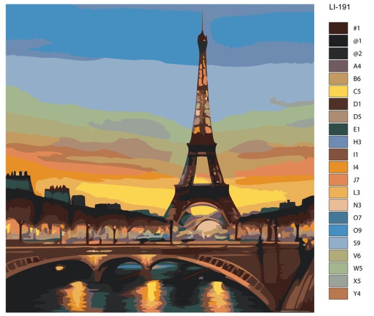 Картина по номерам «Городской пейзаж с Эйфелевой башней» — картинка 2