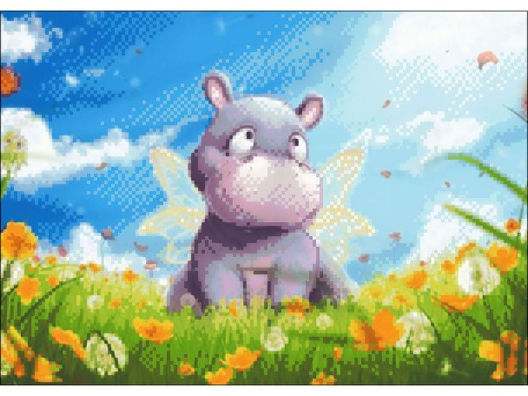 Алмазная вышивка «Маленький бегемотик» — картинка 2