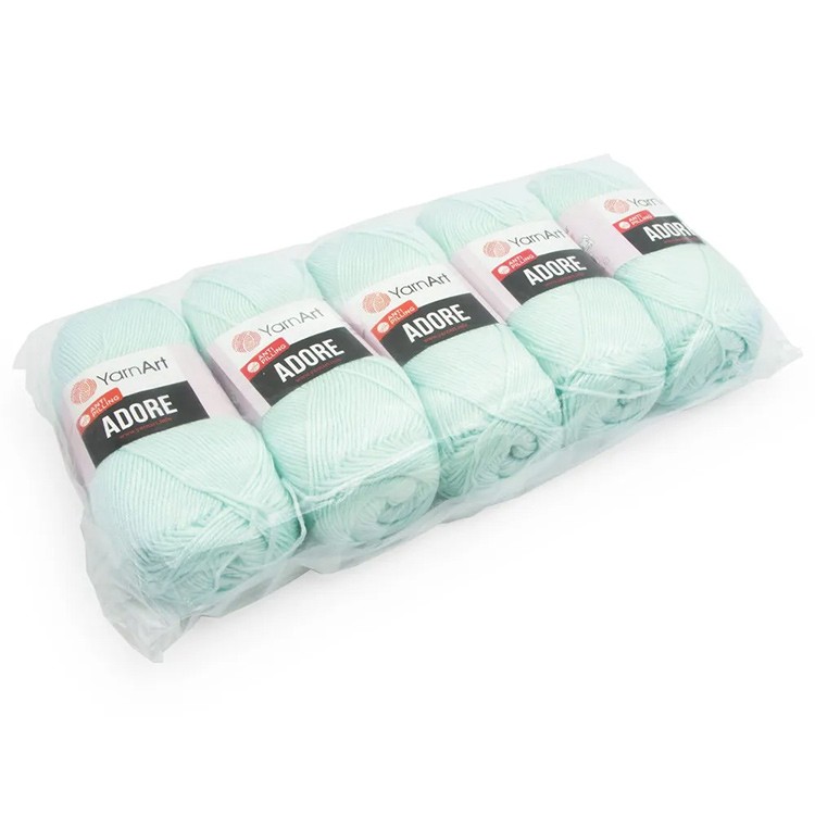 Пряжа YarnArt Adore (358), лед, 5 шт. по 100 г — картинка 4