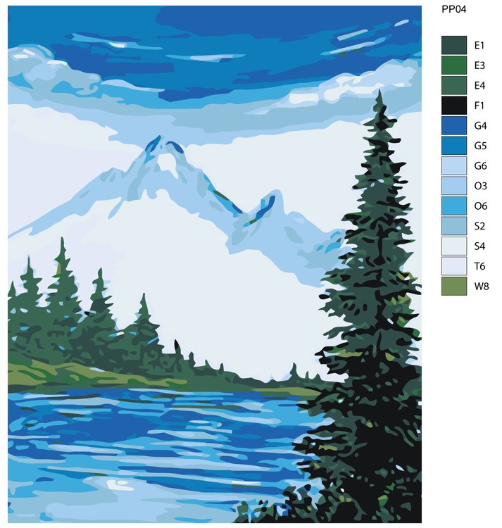 Картина по номерам «Озеро в горах» — картинка 2