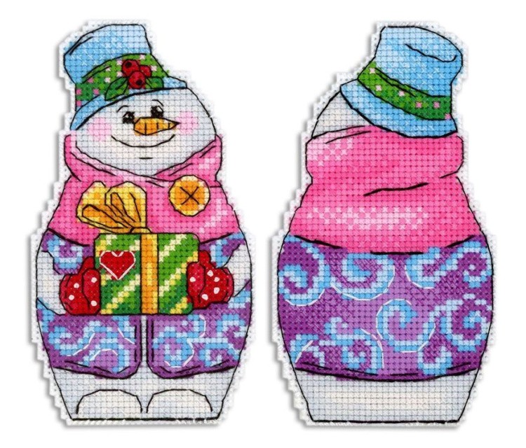 Набор для вышивания «Снеговик с подарками»