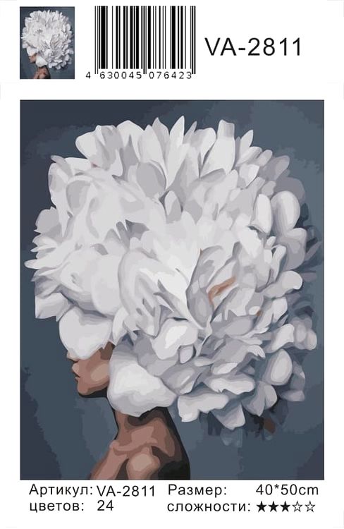 Картина по номерам «Цветочная голова» — картинка 2