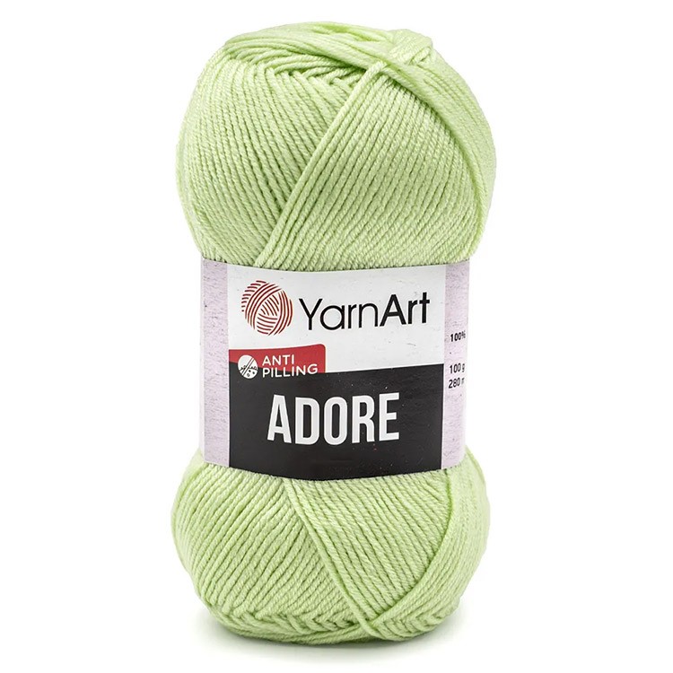Пряжа YarnArt Adore (359), зеленый ясень, 5 шт. по 100 г — картинка 2
