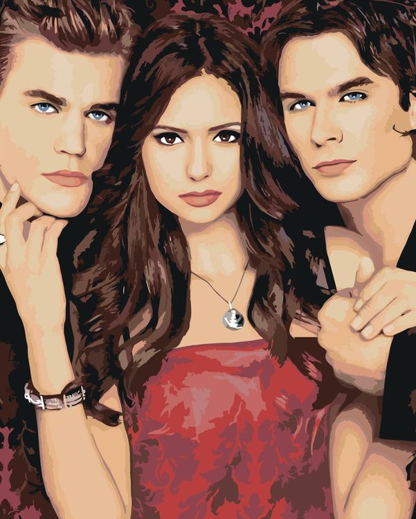 Картина по номерам «Дневники вампира: Деймон, Елена и Стефан 3»