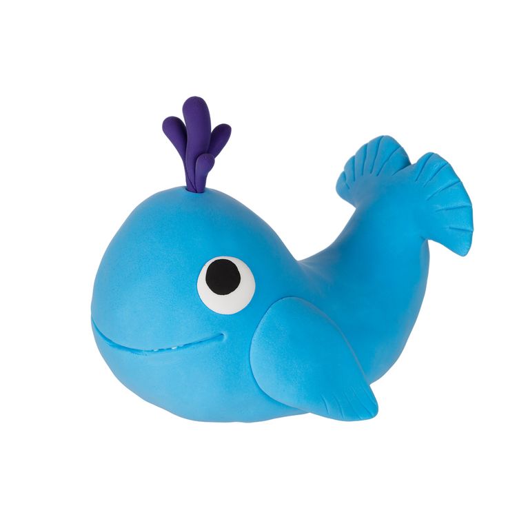 Мега набор легкого пластилина "Большая игрушка. Китенок большой», голубой. 4 цв., Лео Играй — картинка 2