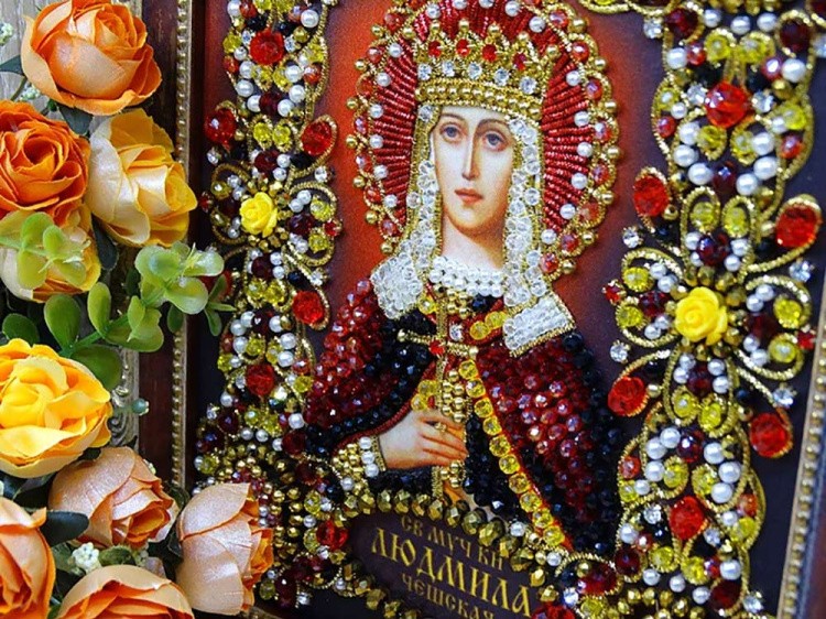 Набор вышивки хрустальными камнями «Святая Людмила» — картинка 3