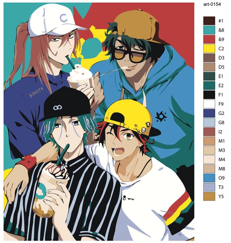 Картина по номерам «Аниме Скейт Бесконечность SK8: герои» — картинка 2