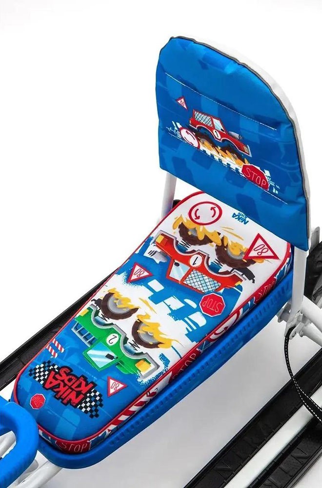 Снегокат детский со спинкой Тимка спорт 6 С машинками — картинка 12