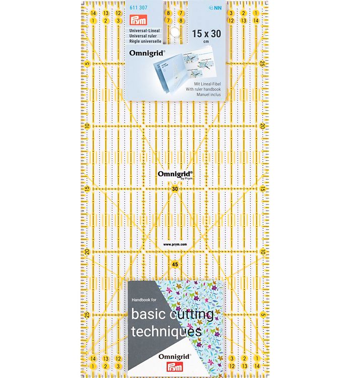 Универсальная линейка «Omnigrid», пластик, 15x30 см, PRYM