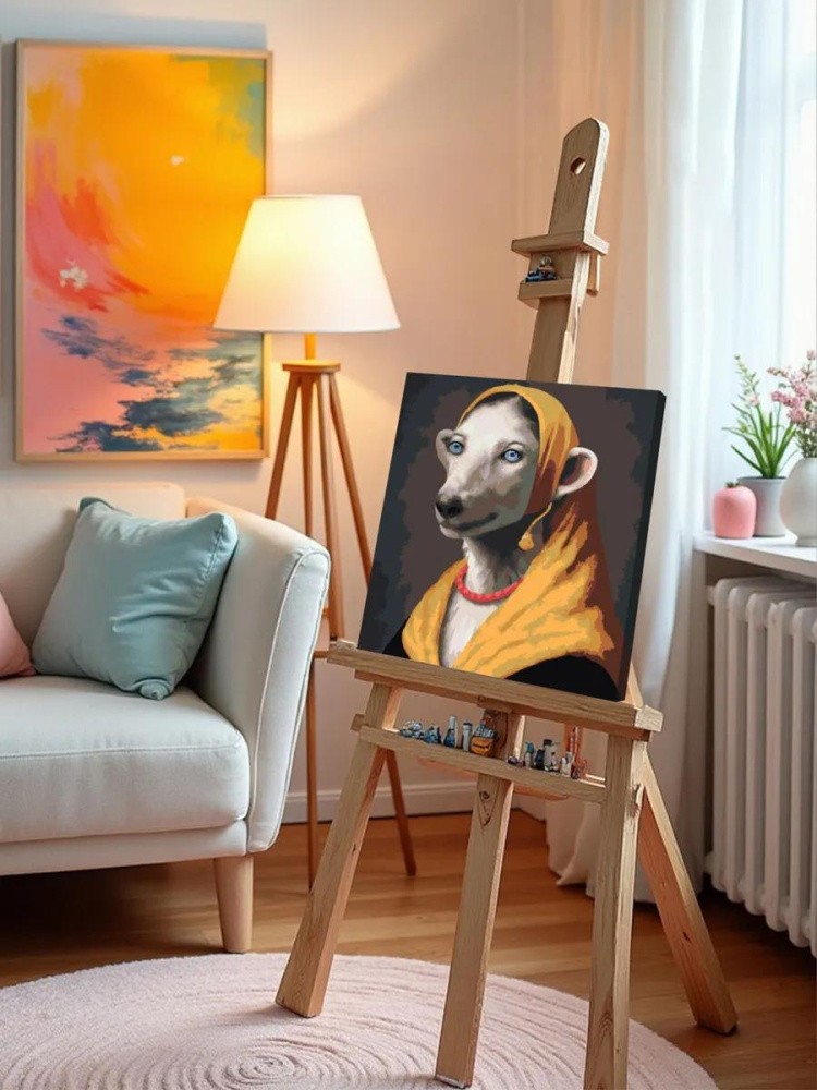 Картина по номерам «Исторический портрет собаки с голубыми глазами» — картинка 9