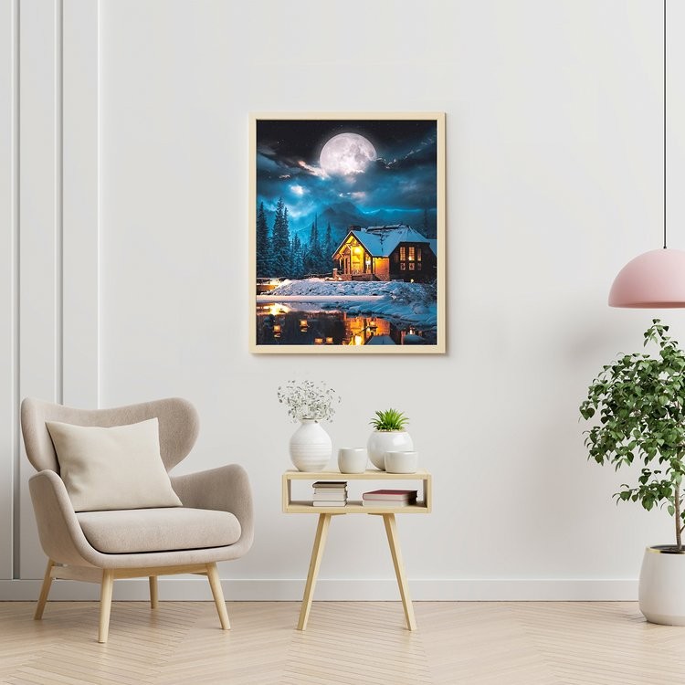 Картина по номерам «Уютный зимний домик» — картинка 3