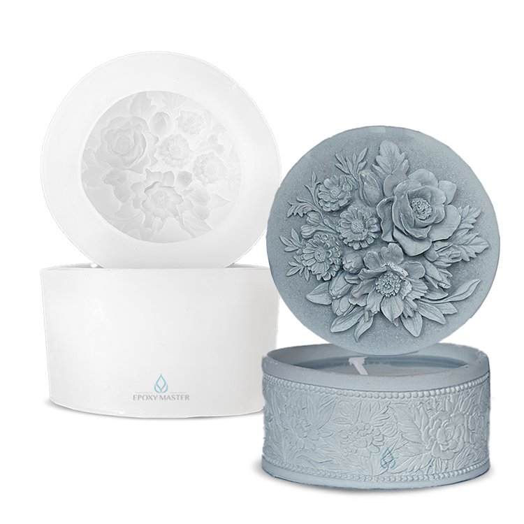 Силиконовый молд - Контейнер/банка для свечей с крышкой №8, d 7 см, 1 шт. — картинка 2