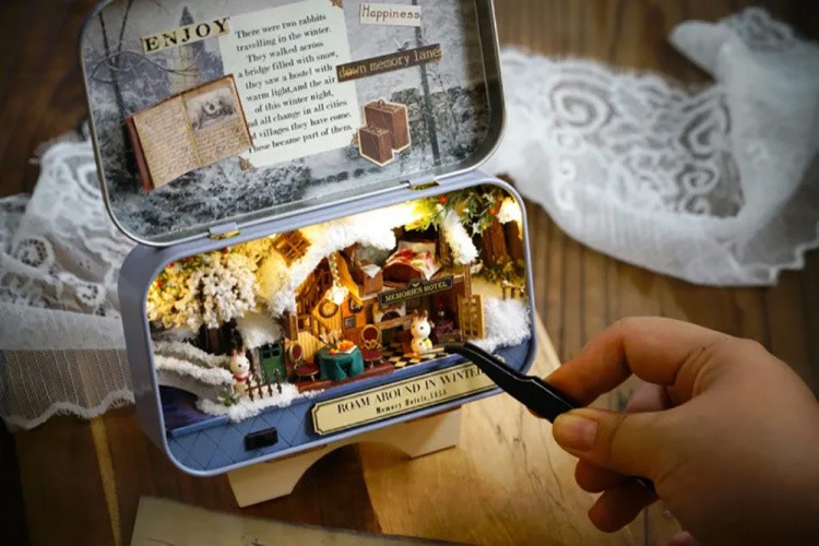 Сборная модель Румбокс. Домик в шкатулке «Зимняя прогулка» — картинка 8