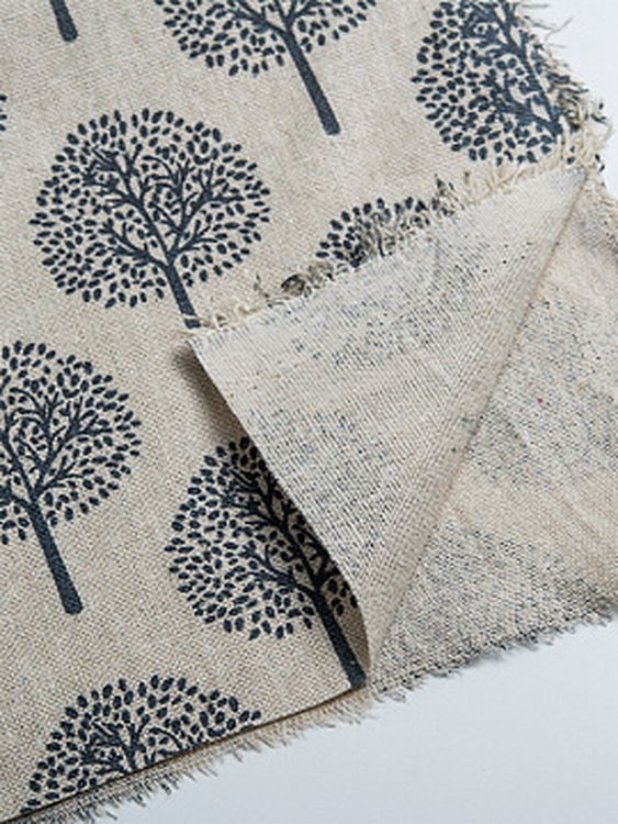 Ткань льняная, 3 м x 150 см, 140 г/м², цвет: молочный, растительный принт, TBY — картинка 5