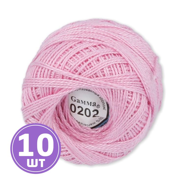 Пряжа Gamma Ирис (0202), розовый, 10 шт. по 10 г