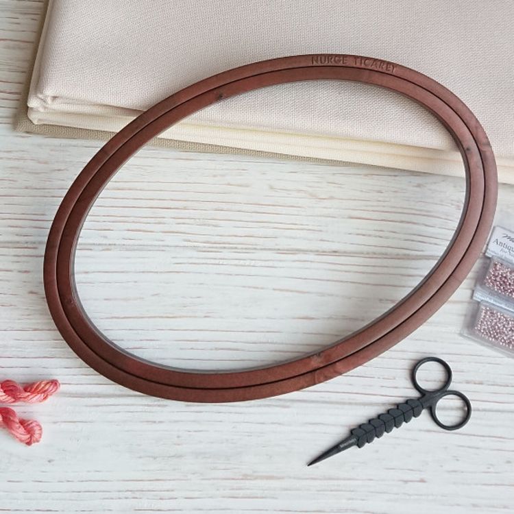 Пяльцы пластиковые овальные без винта, диаметр 15х23,5 см, h=10 — картинка 2