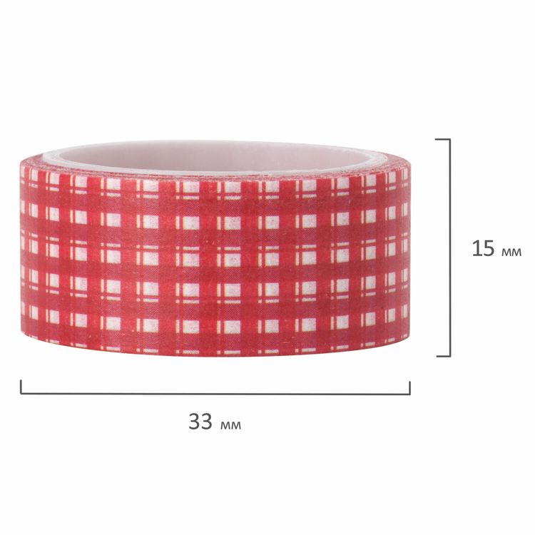 Клейкие WASHI-ленты для декора «Оттенки красного», 7 цветов, 15 мм х 3 м — картинка 5