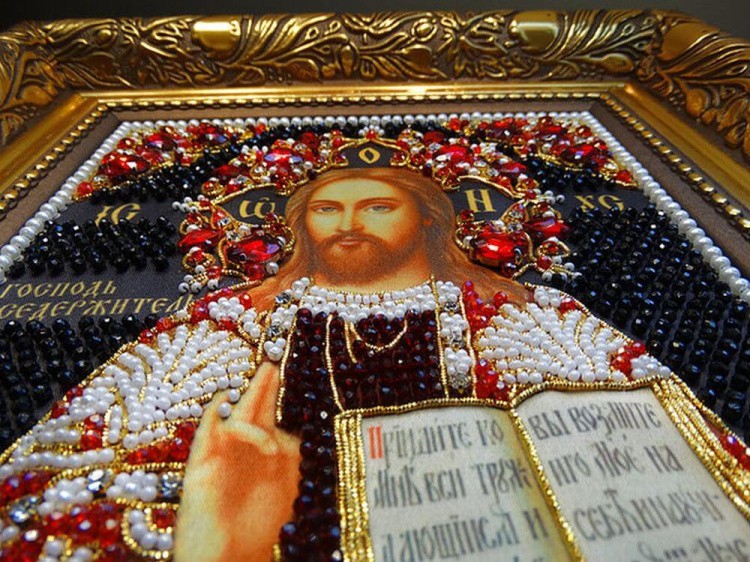 Набор вышивки хрустальными камнями «Вседержитель» (красный) — картинка 11