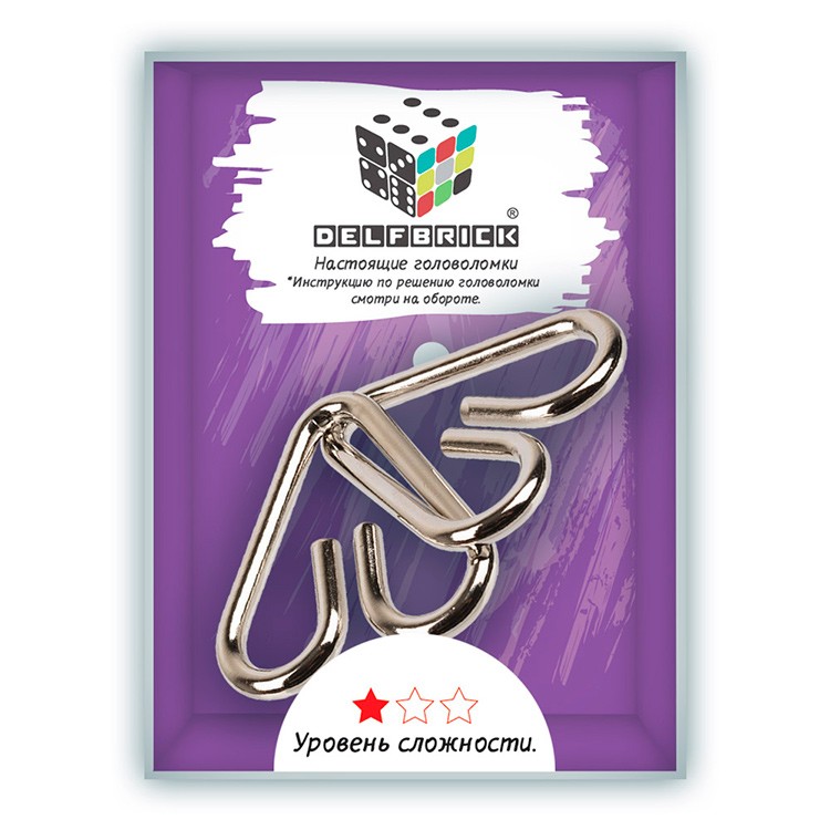 Головоломка металлическая Сердечки, DELFBRICK — картинка 2