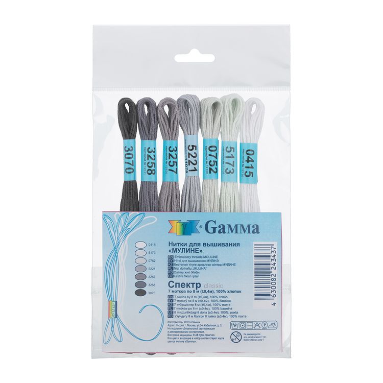 Набор мулине для вышивания «СПЕКТР. Сlassic», 100% хлопок, 7 шт. по 8 м, Gamma — картинка 2