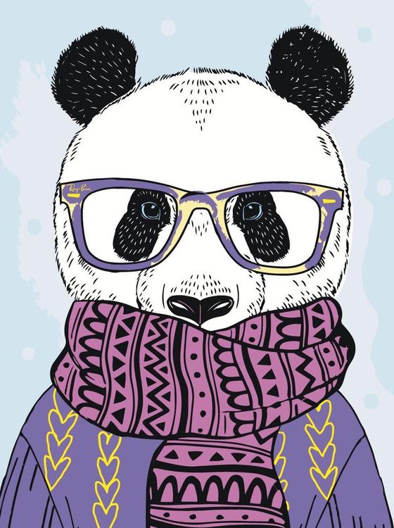 Картина по номерам «Панда в очках»