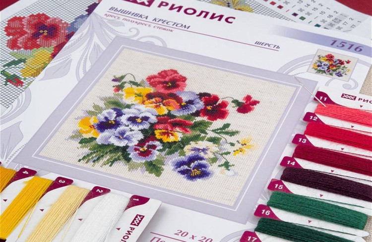 Набор для вышивания «Пёстрые анютки» — картинка 6