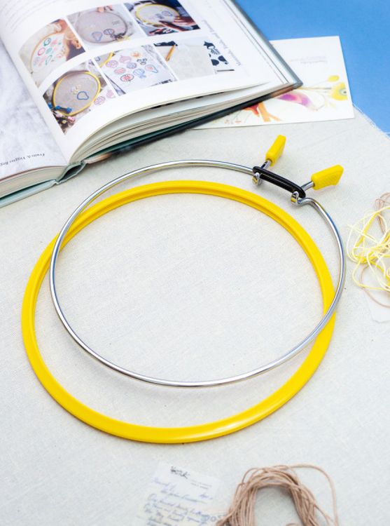 Пяльцы пружинные, диаметр 19,5 см, h-9, цвет: желтый, Nurge — картинка 2