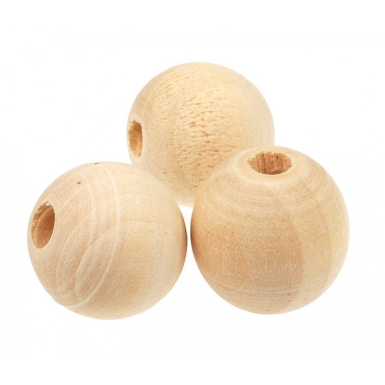 Бусины дерево, d 16 мм, 40 шт. — картинка 2