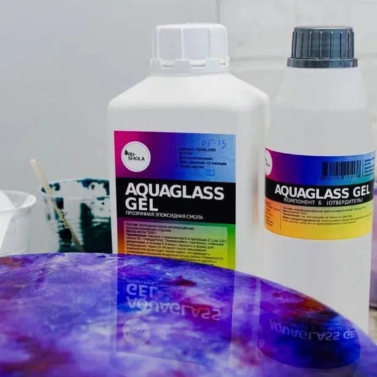 Универсальная эпоксидная смола для рисования AquaGlass GEL 1500 грамм, RU-SMOLA — картинка 5