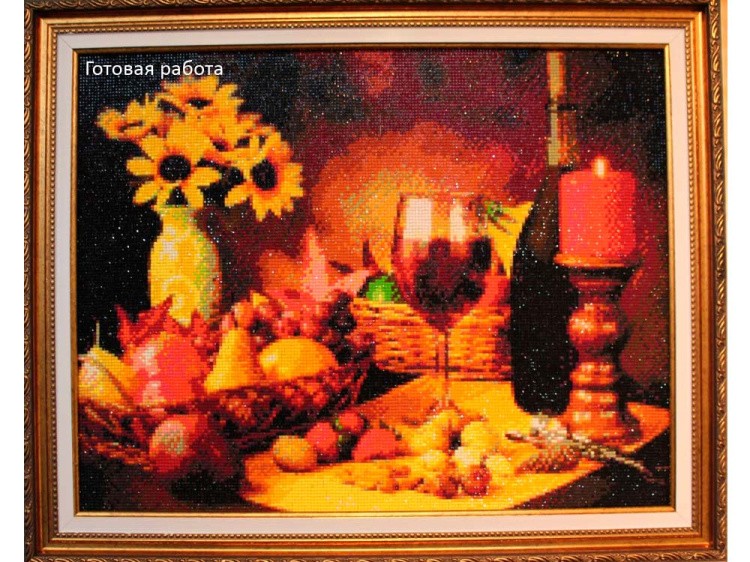 Алмазная вышивка «Молодое вино и фрукты» — картинка 3