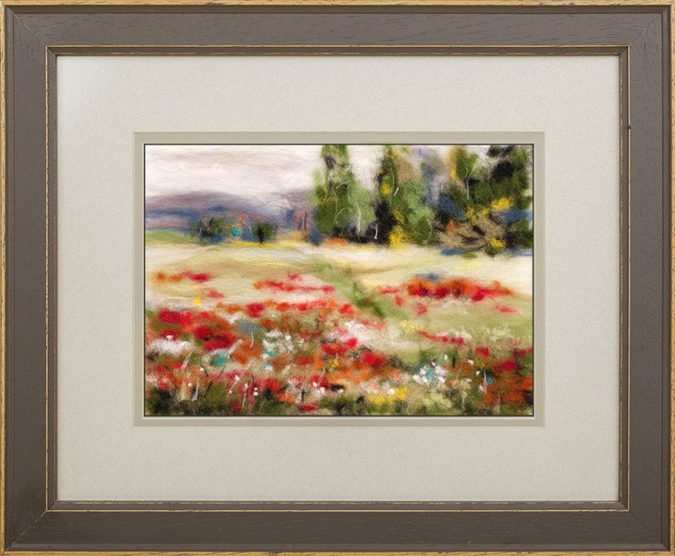 Картина шерстью «Среди цветов» — картинка 2