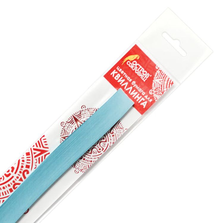 Бумага для квиллинга небесно-голубая, 125 полос, 5х300 мм, 130 г/м2, ОСТРОВ СОКРОВИЩ — картинка 2