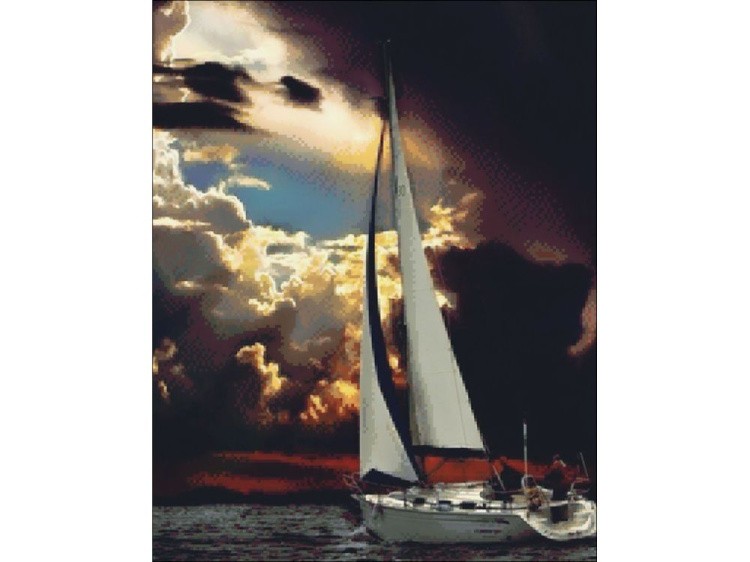 Алмазная вышивка «Яхта после шторма» — картинка 2