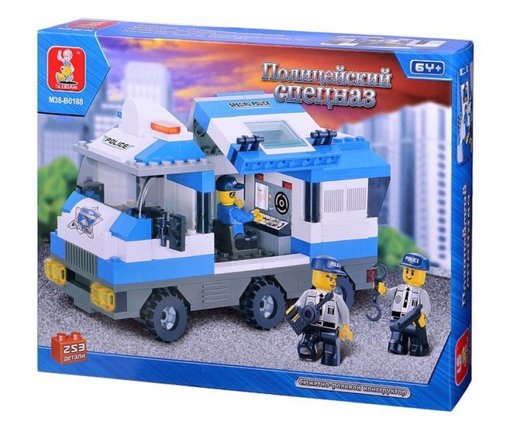 Конструктор «Полиция и спецназ. Полицейский автофургон», 253 детали — картинка 3